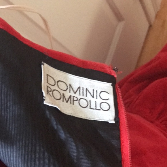 Vintage Dominic Rompollo red velvet long strapless gown late 60’s /70’s size XS - Picture 4 of 5